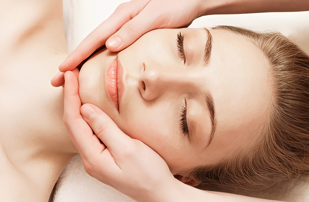 Calming skincare therapy moment