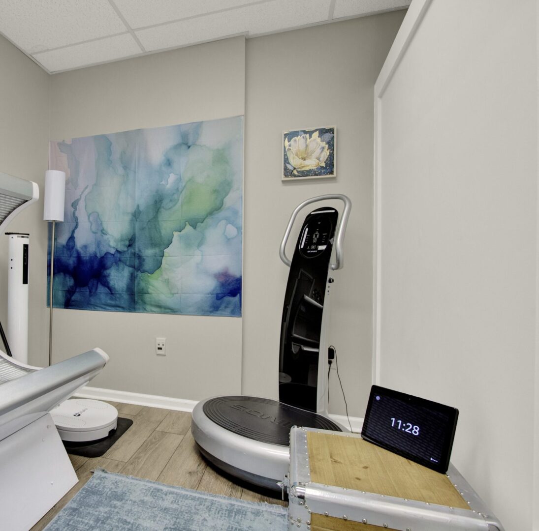 Modern therapy room with abstract painting